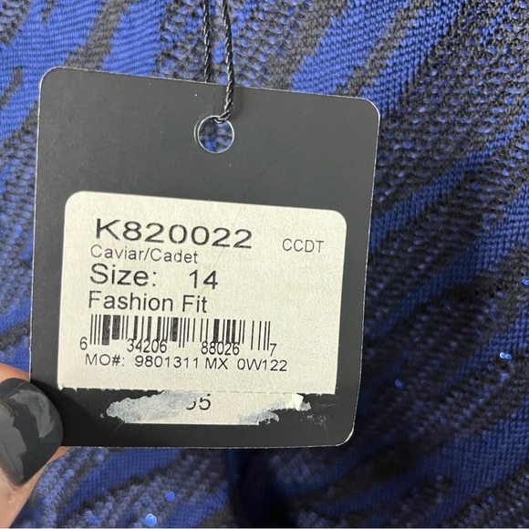 St John Party Animal Pants Blue Black Sequins Size 14 Animal Print Straight Leg - Picture 9 of 10